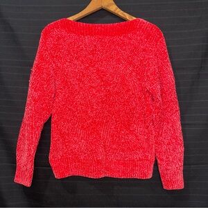 Tommy Bahama coral pink boat neck long sleeve textured knit sweater womens XXS